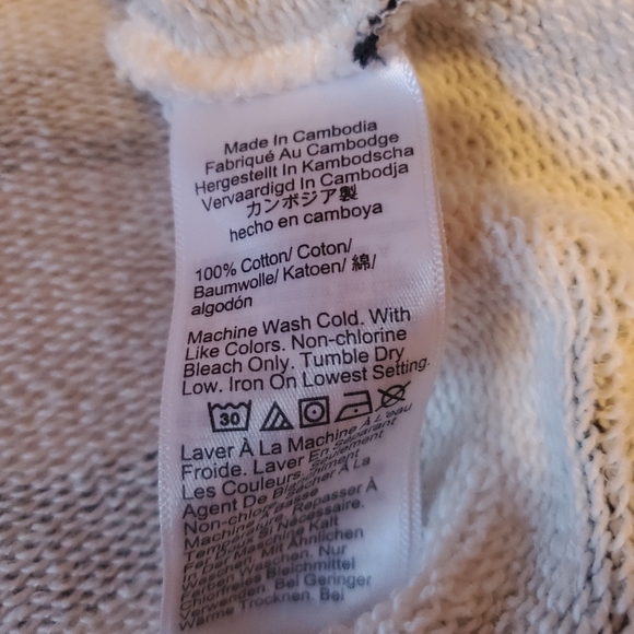 J.CREW Heritage Terry Mockneck Cropped Sweashirt In Stripe Women's SZ S - Picture 11 of 14